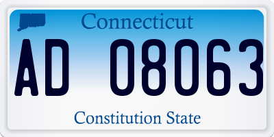 CT license plate AD08063
