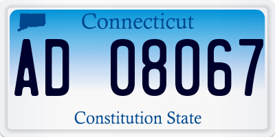 CT license plate AD08067