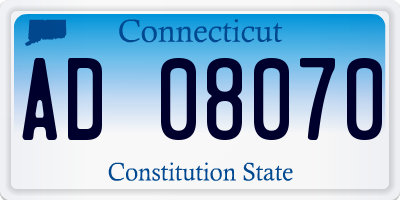 CT license plate AD08070