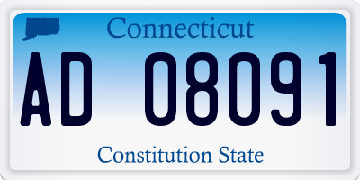 CT license plate AD08091