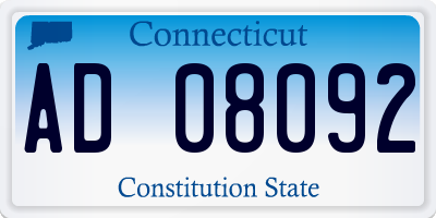 CT license plate AD08092
