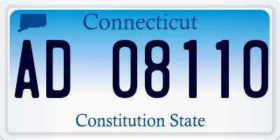 CT license plate AD08110