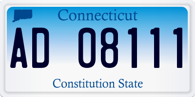 CT license plate AD08111