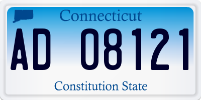 CT license plate AD08121