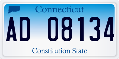 CT license plate AD08134