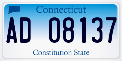 CT license plate AD08137