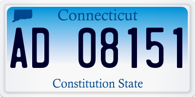 CT license plate AD08151