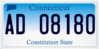 CT license plate AD08180
