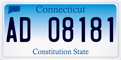 CT license plate AD08181