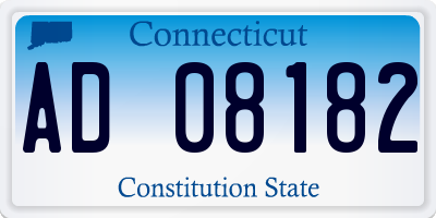 CT license plate AD08182