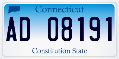 CT license plate AD08191
