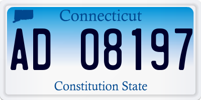 CT license plate AD08197