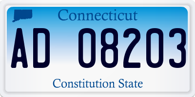 CT license plate AD08203