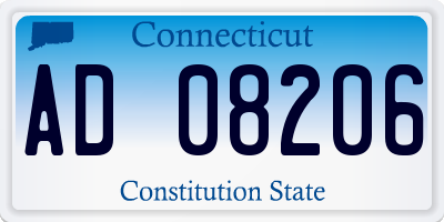 CT license plate AD08206