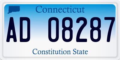 CT license plate AD08287