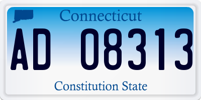 CT license plate AD08313