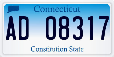 CT license plate AD08317