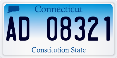 CT license plate AD08321