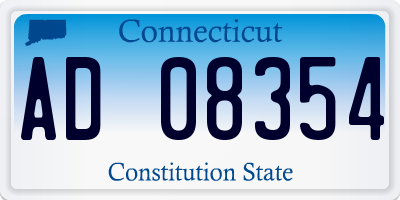 CT license plate AD08354