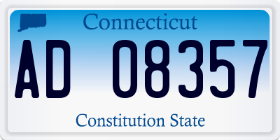 CT license plate AD08357