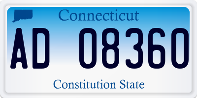 CT license plate AD08360