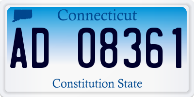 CT license plate AD08361