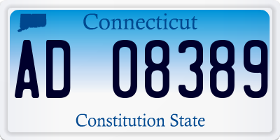 CT license plate AD08389