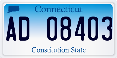 CT license plate AD08403