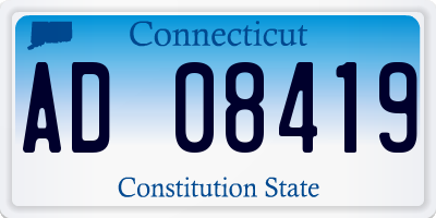 CT license plate AD08419