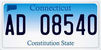 CT license plate AD08540