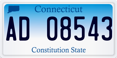 CT license plate AD08543