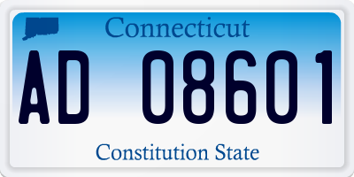 CT license plate AD08601
