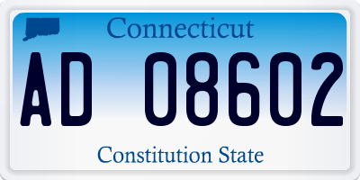 CT license plate AD08602