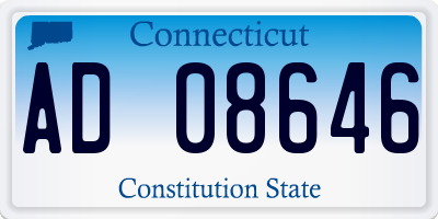 CT license plate AD08646