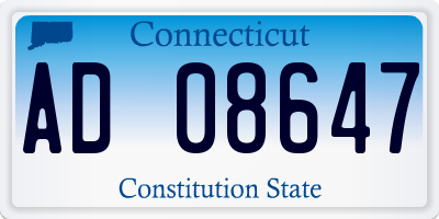 CT license plate AD08647