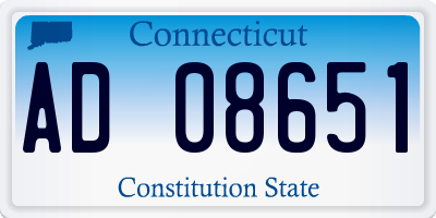 CT license plate AD08651