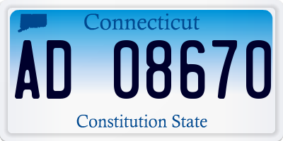 CT license plate AD08670