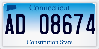 CT license plate AD08674