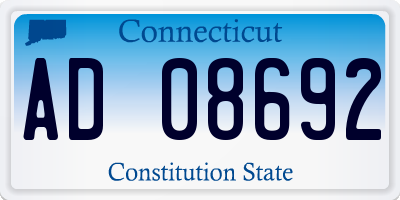 CT license plate AD08692