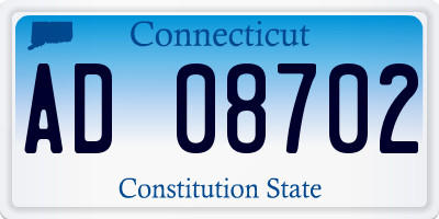 CT license plate AD08702