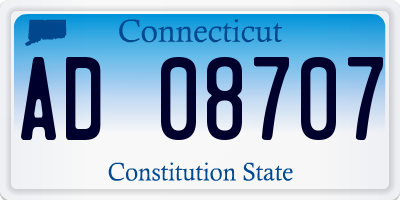 CT license plate AD08707