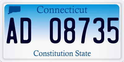 CT license plate AD08735