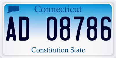 CT license plate AD08786