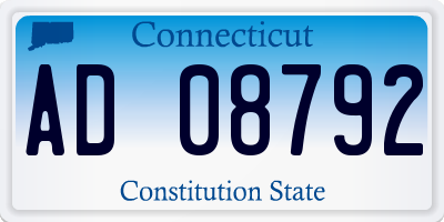 CT license plate AD08792
