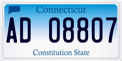 CT license plate AD08807