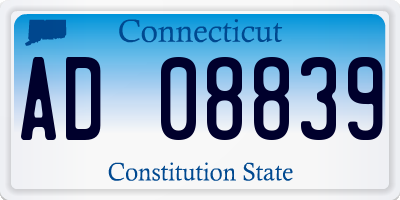 CT license plate AD08839