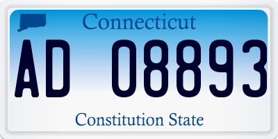 CT license plate AD08893
