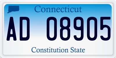 CT license plate AD08905