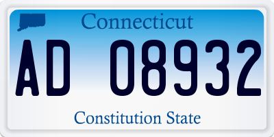 CT license plate AD08932