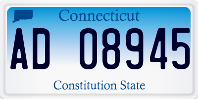 CT license plate AD08945